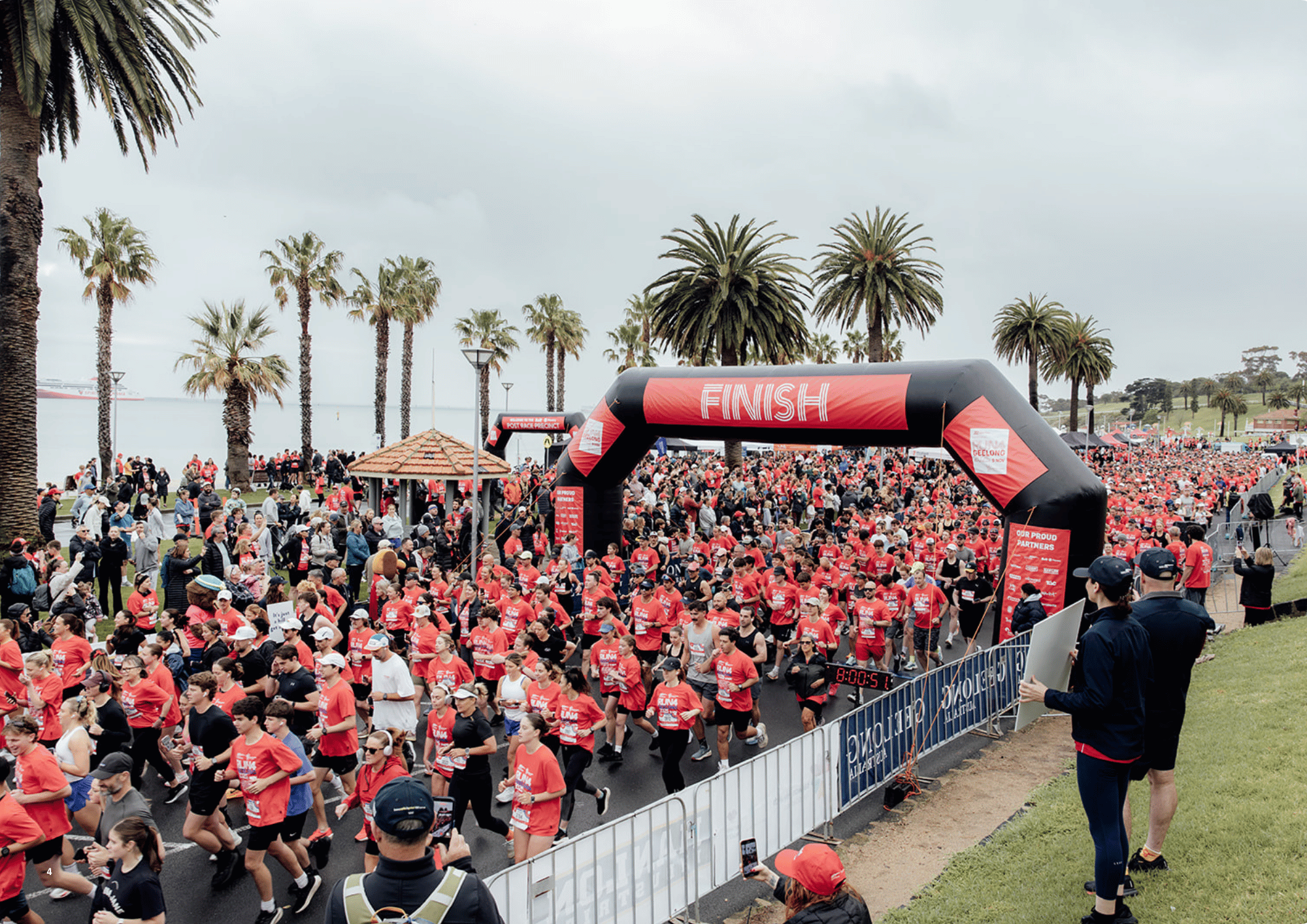 Runners along the Geelong waterfront during Run4Geelong